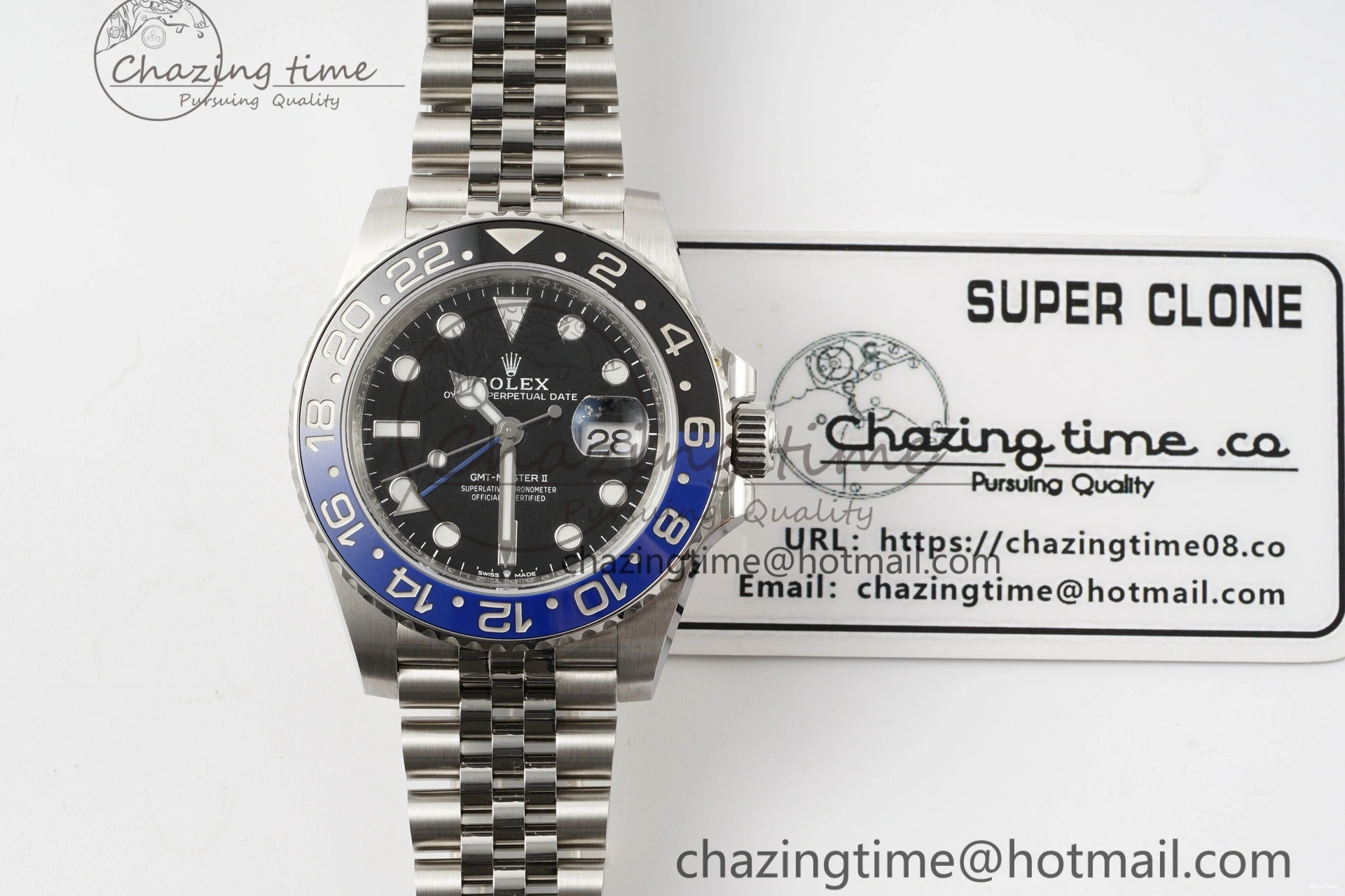 MiroTime 0419 GMT Master II 126710 BLNR Batman 904L SS C+F 1:1 Best Edition Black Dial on Jubilee Bracelet SH3285 CHS BestValue 1956